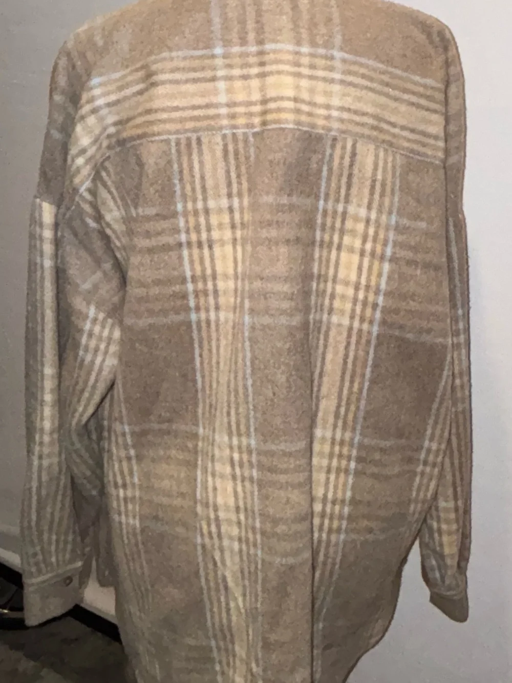 Beige Plaid Women’s Overshirt Jacket - Beige Plaid